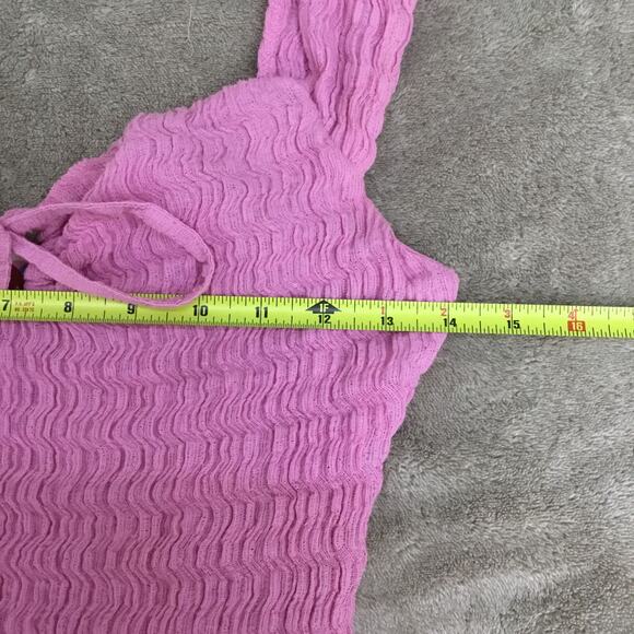 Free People Beach Eleni Stretch Bodycon Midi Dress in Barbie Pink Sz - Picture 5 of 8